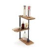 Rustic Wood Corner Shelf Home Display Storage Rack Wall Floating Shelf 3 Tier UK