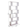 Storage Bookcase 6 Shelves Wood Bookshelf S Shape Home Office