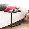 Wooden C-Shape Industrial Side End Table Sofa Coffee Laptop Table Living Bedroom