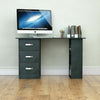 Mason Computer Desk 3 Drawer 3 Shelf Laptop PC Home Office Study Table Black