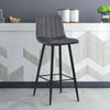Pair of Bar Stools Set Velvet Upholstered Metal Legs Barstool Breakfast Chairs