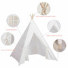 Large Canvas Kids Teepee White Tent Childs Wigwam Indoor Outdoor Play House Gift