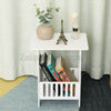 White Bedside Table Cabinet Side End Table Tea Coffee Lamp Plant Stand Organizer