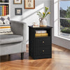 Black Bedside Cabinet with 2 Drawers & Shelf,Nightsta