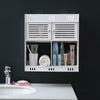 Modern Bathroom Shelf Cabinet Storage Two Doors Two Tiers Wall Home