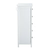 Storage Chest Unit 5 Drawer Retro Style Bedroom Desktop Wood White Entryway