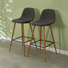 2 *Dark Grey Fabric Bar Stools Breakfast Stools Pub Chairs Dining Room Matel Leg