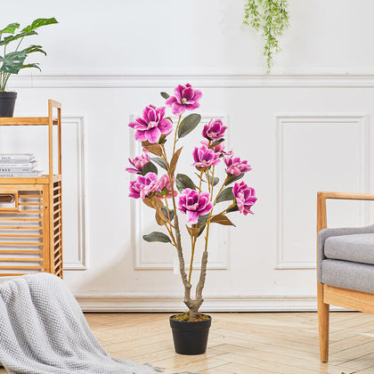 3ft Garden Artificial Magnolia Flower Blossom Tree Indoor Outdoor Plant Decor