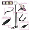 24 LED Camera Long Arm Selfie Flash Ring Light + Mobile Phone Holder USB Clip On