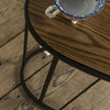 Vintage Black Nest of Tables Set Metal with Wood Top Nesting Side Table Wooden
