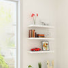 Pack of 3 Floating Wooden Wall Shelves Shelf Wall Storage 80cm - White New Uk