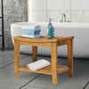 Acacia Wood Bathroom Shower Spa Sauna Stool Bench w/ Shelf Elderly Bath Teak