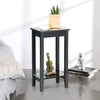 2 PCS Versatile 2-Tier Tall Side Table End Table Narrow Beside Storage Table