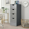 4 Drawer Bathroom Cabinet Chest Wooden Storage Cupboard Unit Grey Freestanding