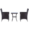 Outsunny 3PC Rattan Furniture Bistro Set Garden Chair Table Patio Outdoor Wicker