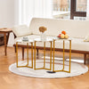 Nesting Coffee Table Set of 3 Hexagonal Tables for Living Room Bedroom Offic