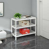 3 Tier Natural Bamboo Wooden Shoe Rack Organiser Stand Storage Shelf Unit White