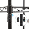 Mondeer 5 Tier Metal Storage Rack w/ 4 Wheels 8 Hooks PP Partition Office Black