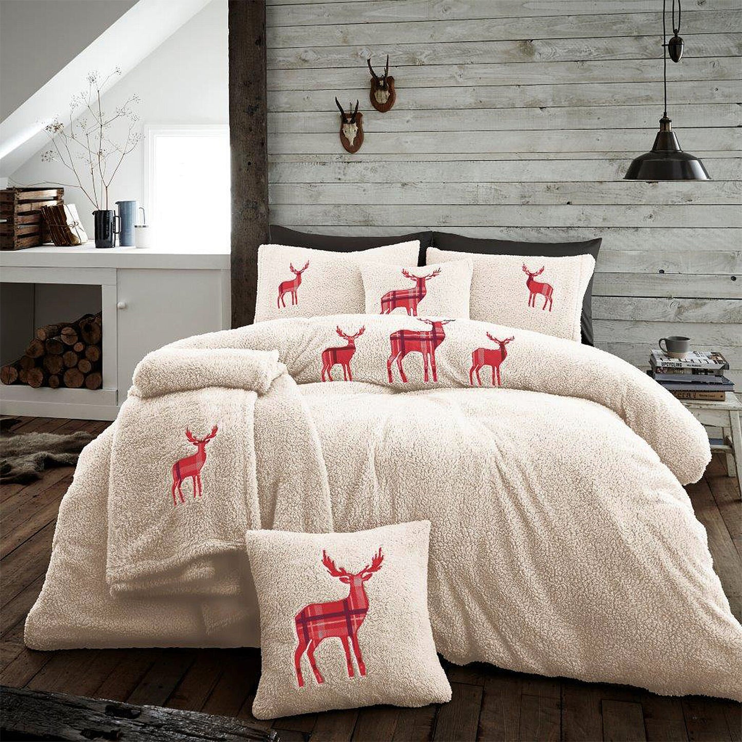 Teddy Bear Fleece Duvet Cover Set Pillow Case Throw Sherpa Thermal Warm Soft Bed