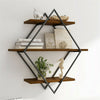 3-Tier Rustic Floating Wall Shelves Wall Mounted Wood Shelf for Display Books