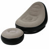 Inflatable Deluxe Lounge Lounger Chair With Ottoman Foot stool Seat Relax Couch
