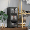 Mondeer Black Plastic Storage Boxes Storage File Cabinet on Wheels Removable