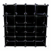 NEW! Interlocking 16 Compartment Shoe Organiser Storage Cube Rack Black