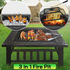 Outdoor Fire Pit Firepit Brazier Garden Square Table Stove Patio Heater 82cm
