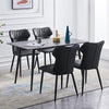 2x Black High Back Dining Chairs Faux Leather Kitchen Chairs Set Modern Design
