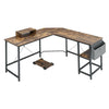 L-Shaped Computer Desk Large Corner Table Workstation with Shelf/Bag/CPU Stand