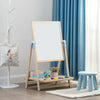 Kids Wooden 2 In 1 Blackboard & Whiteboard Childrens Easel Chalk Drawing Board
