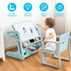 2-IN-1 Kids Table and Chair Set Adjustable Drawing Board Children Study Desk