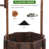 Wooden Wishing Well Planter Outdoor Flower Pot Backyard Garden Décor