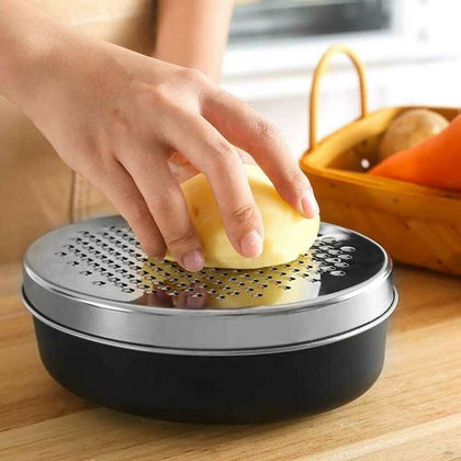 Kitchen Stainless Cheese Grater with Container Storing Fruits Cheese Box UK
