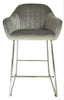 Velvet Bar Stools set of 2 Chairs Kitchen Breakfast Bar Stools with Backrest