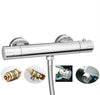 Thermostatic Shower Bar Mixer Valve Tap Chrome Bathroom Twin Bottom 1/2" Outlet
