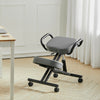 Ergonomic Kneeling Chair Adjustable PU Leather Padded Seat Rolling Posture Stool