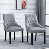 2x Velvet Dining Chairs with Rivets Knocker Home Dining Room Kitchen Silver Grey