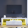 Modern TV Stand 2 Drawers Storage High Gloss Cabinet Sideboard RGB LED Light