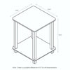 Furinno Simplistic Coffee End Table Side Table With Shelf, Set of Two