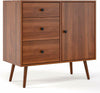 Wooden Sideboard 1 Doors 3 Drawers Buffet Storage Cabinet Cupboard Oak with Legs