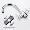 Kitchen Sink Mixer Tap Swivel Spout Dual Lever Taps Mono Modern Chrome Faucet
