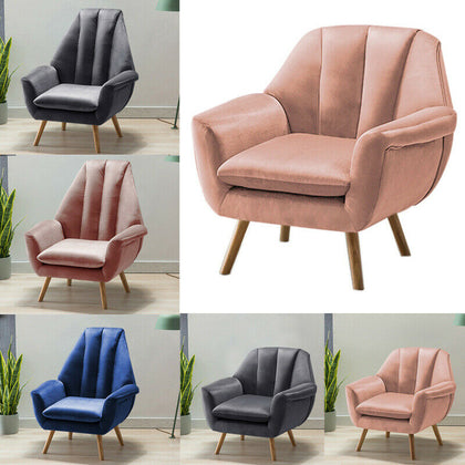 Tulip Shape Wing Back Occasional Lounge Chair Tub Armchair Fireside Seat Sofa UK