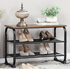 Industrial Shoe Bench Hallway Seat Storage Rack Shelf Organizer Rustic Metal