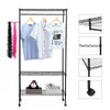 Large Clothes Rail Hanging Coat Stand Shoe Rack Shelf Storage Double Layer