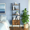 Ladder Shelf Bookshelf Rack Stand with Cupboard 4Shelves Storage Display