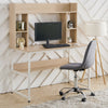 Modern Wood Home Study Office Computer Desk Table with Bookshelf Corner Storage