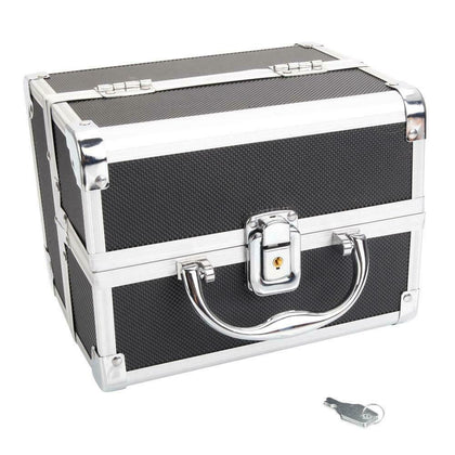 Large Vanity Case Beauty Box Make up Cosmetic Nail Storage Travel Lockable+ Key