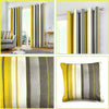 Eyelet Curtains Yellow Mustard Whitworth Stripe Lined Ring Top Pairs