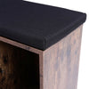 Retro Rustic Wood Shoe Bench Shoes Cabinet Hallway Storage Organizer Padded Seat